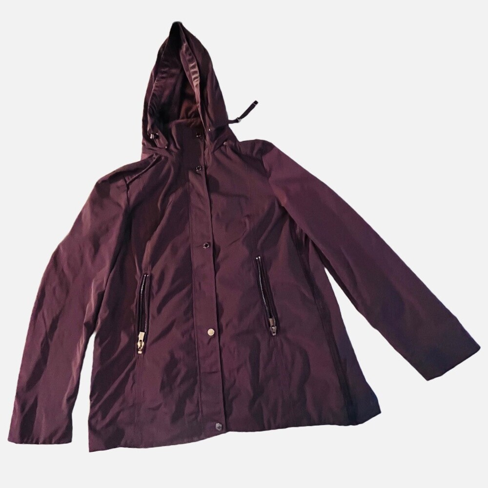 Antonio Melani Jacket Womens M Purple Velvet Trim Full Zip Hoodie